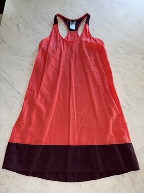 Patagonia Seahurst Dress color block racer back organic cotton 8 coral
